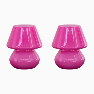 Lampade fungo vintage in vetro di Murano, Italia, set di 2