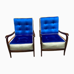 Set of Beech Lounge Chairs by Paolo Buffa, 1950s