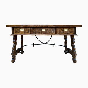 Mesa de escritorio española barroca antigua