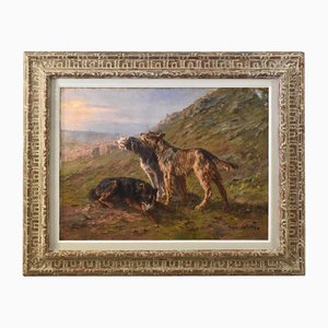 Marie Didiére Calvés, Hundeportrait, Ölgemälde auf Leinwand, Anfang des 20. Jahrhunderts