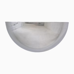 Aplique de pared en forma de media luna de cromo de Stilnovo, años 80