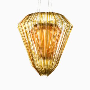 Gold Resin Chandelier by Jacopo Foggini