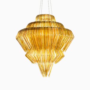Gold Resin Chandelier by Jacopo Foggini