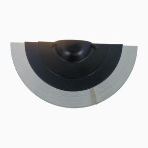 Vintage Acrylic and Metal Half Moon Wall Sconce, 1980s