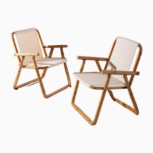 Set of Foldable Chairs in Bamboo & Yuta, 1950s