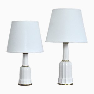 Danish Heiberg Table Lamps in Porcelain from Søholm, 1940s, Set of 2