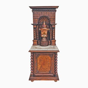 18th Century Fountain and Walnut Cabinet
