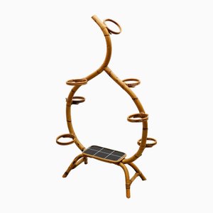 Italian Bamboo Plant Etagere, 1950s