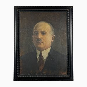 Portrait Man in a Suit, Late 19th Century, Oil on Plywood