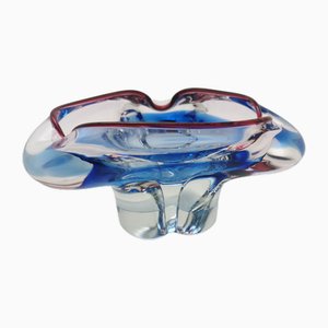 Vintage Mid-Century Glass Ashtray Bohemian Glass Czechoslovakia