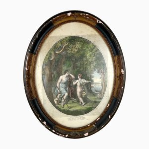 Artista, Scena figurativa ovale, inizio '800, Incisione, In cornice