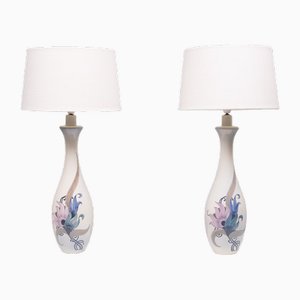 Große Keramik Tischlampen von Schoonhoven Holland, 1970er, 2er Set