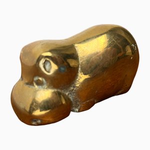 Vintage Brass Hippo Figurine, 1970s