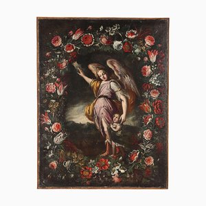 Guardian Angel in Flower Garland, Oil on Canvas