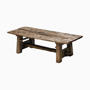 Mesa de comedor Wabi Sabi primitiva del siglo XIX, Francia