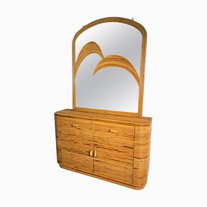 Rattan Dresser with Mirror from Vivai Del Sud, 1970