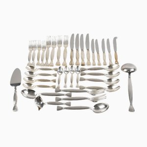 Set di posate Moisson in metallo argentato di Hermes, anni '50, set di 96