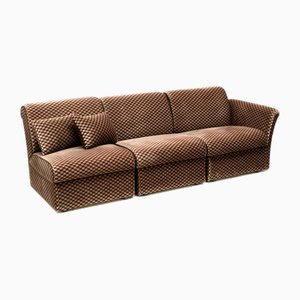 Chaise longue vintage a tre posti, anni '70, set di 3