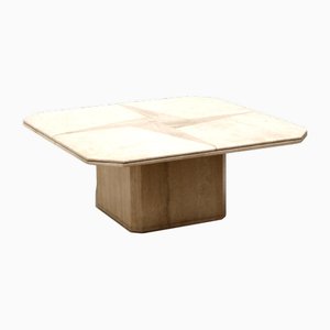 Vintage Square Travertine Coffee Table, 1980s