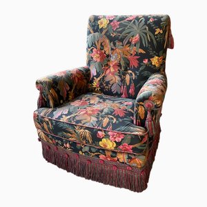Armlehnstuhl mit Blumenmuster von Jean Roche, 1980er