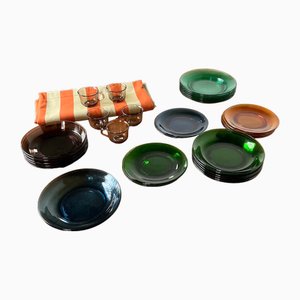 Plates and Cups Set from Duralex, 1960s, Set of 43