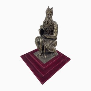 Sculpture Moses en Étain par Michelangelo, 1950s
