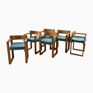 Oak Chairs with Armrests by Ate Van Apeldoorn, 1960s, Set of 6