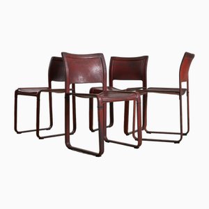 Vintage Sistina Strap Chairs by Tito Agnoli for Matteo Grassi, 1980s, Set of 4