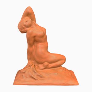 Amedeo Gennarelli, Art Deco Nude of Young Woman, 20th Century, Terracotta