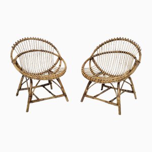 Eierstühle aus Korbgeflecht, 1990er, 2er Set
