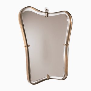 Specchio sagomato con cornice in ottone di Fontana Arte