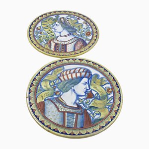 Gualdo Tadino Dishes by A.Rubboli, 1930s, Set of 2