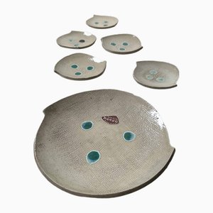 Mid-Century Ceramic Plates by Mashiko-Yaki, Japan, 1960s, Set of 6