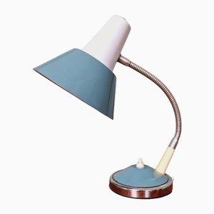 Schreibtischlampe aus Blau & Weiß lackiertem Metall, 1960er