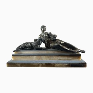 Ruffony, Figura Art Nouveau, 1925, Regula sobre mármol