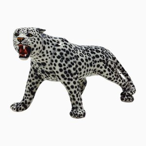 Statuina Leopardo delle nevi in ceramica di Ceramiche Boxer