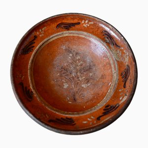 Large Bohemian Dish in Glazed Clay from Soufflenheim, 1930s