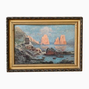 Paesaggio orientale, anni '20, dipinto, con cornice