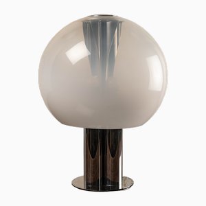 Italian Chrome-Plated Selenova Table Lamp with Glass Tulip, 1960s