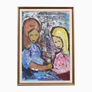 Gösta Falck, Grandes Personnages Modernistes, Suède, 1960, Peinture à l'Huile