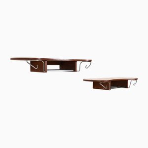 Danish Coat Racks in Teak & Chrome, 1950s, Set of 2