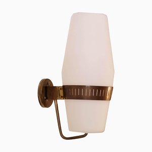 Modell.2078 Wandlampe aus Messing & Glas von Stilnovo, Italien, 1950er