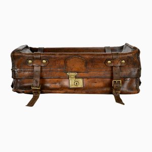 English Allen Leather Suitcase, 1920s
