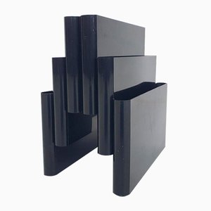 Black Magazine Stand attributed to Giotto Stoppino for Kartell, Italy, 1960s