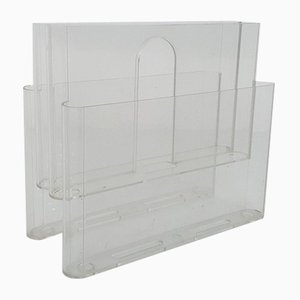 Transparent Magazine Stand attributed to Giotto Stoppino for Kartell, Italy, 1960s