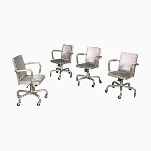 Amerikanische moderne Hudson Drehstühle aus gebürstetem Aluminium von Starck für Emeco, 2000er, 4 . Set