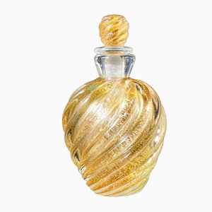 Blown Glass Vase with Gold Flakes by Ercole Barovier, 1950s