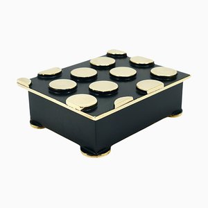 Scatola Mid-Century in ottone a pois, anni '50