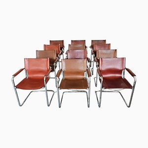 Vintage Bauhaus Leder Besucherstuhl von Matteo Grassi, 1970er