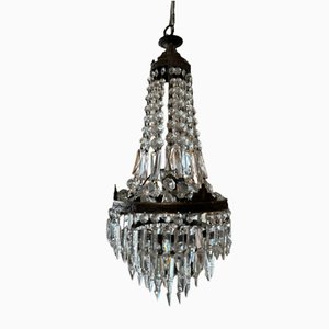 Lustre Empire avec Pampilles en Cristal